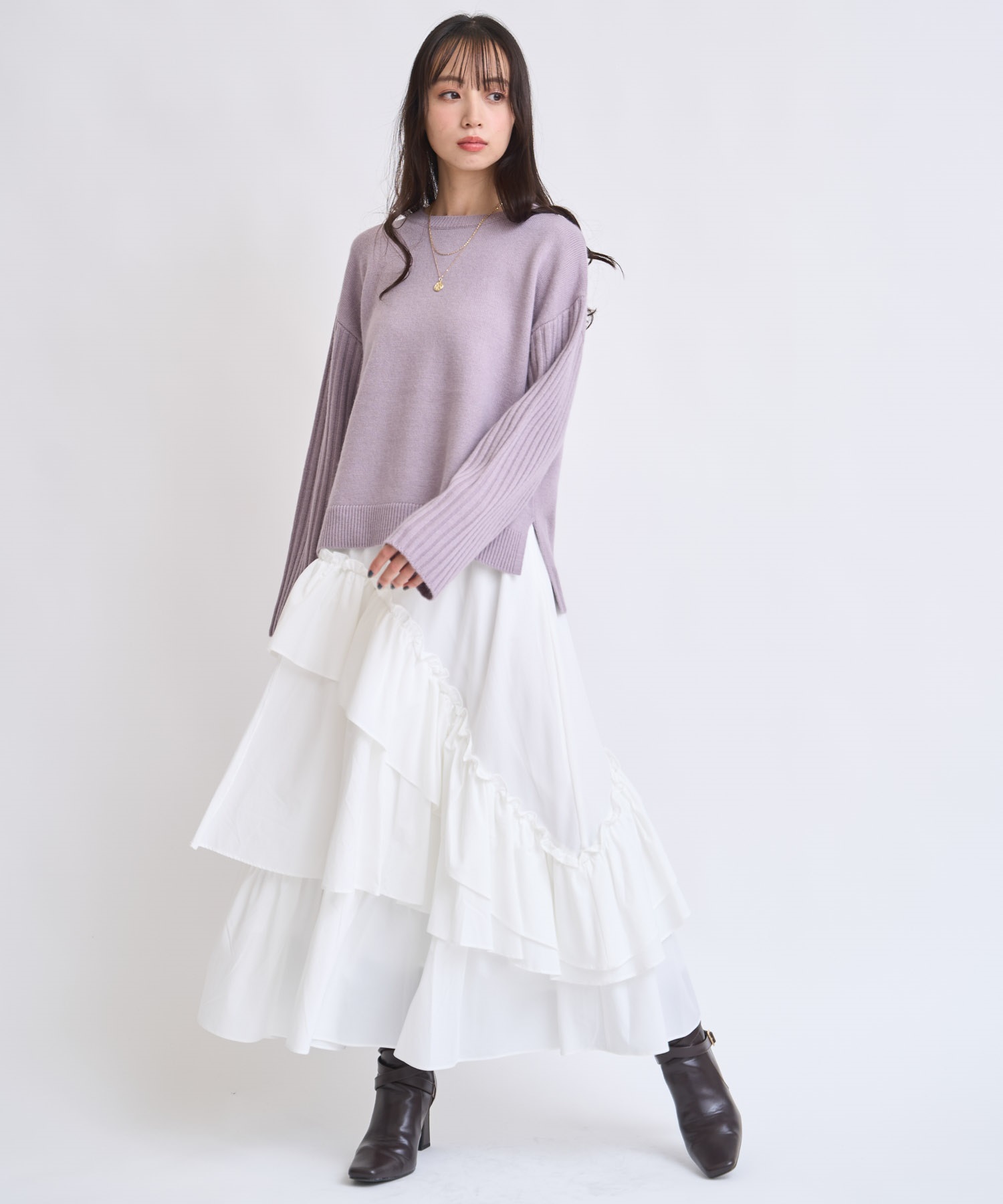 ウールラクーン混デザインスリーブニット | ニット | NOELA OFFICIAL