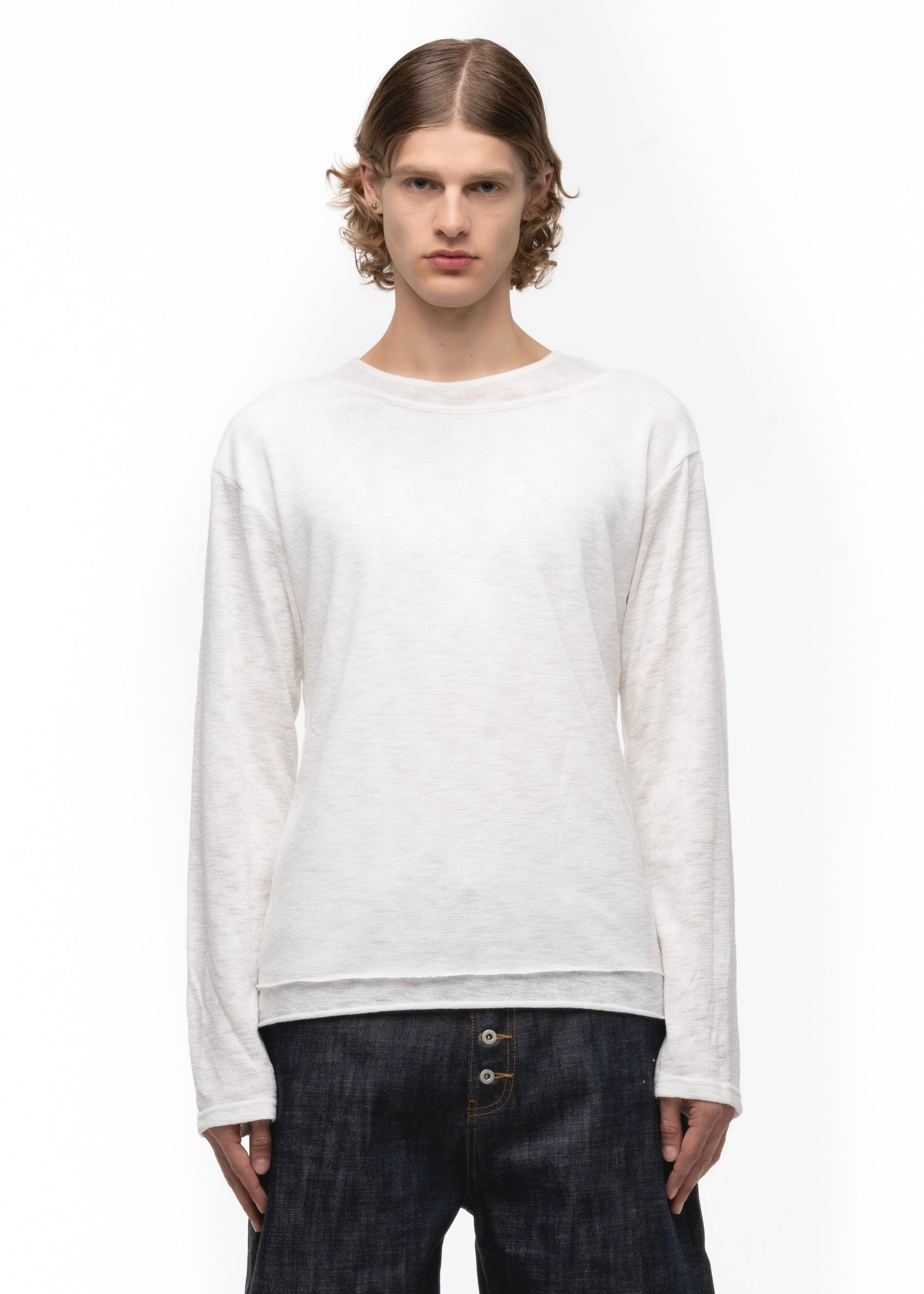JAPANESE DOUBLE-LAYERED LONGSLEEVE WHITE – NO/FAITH STUDIOS