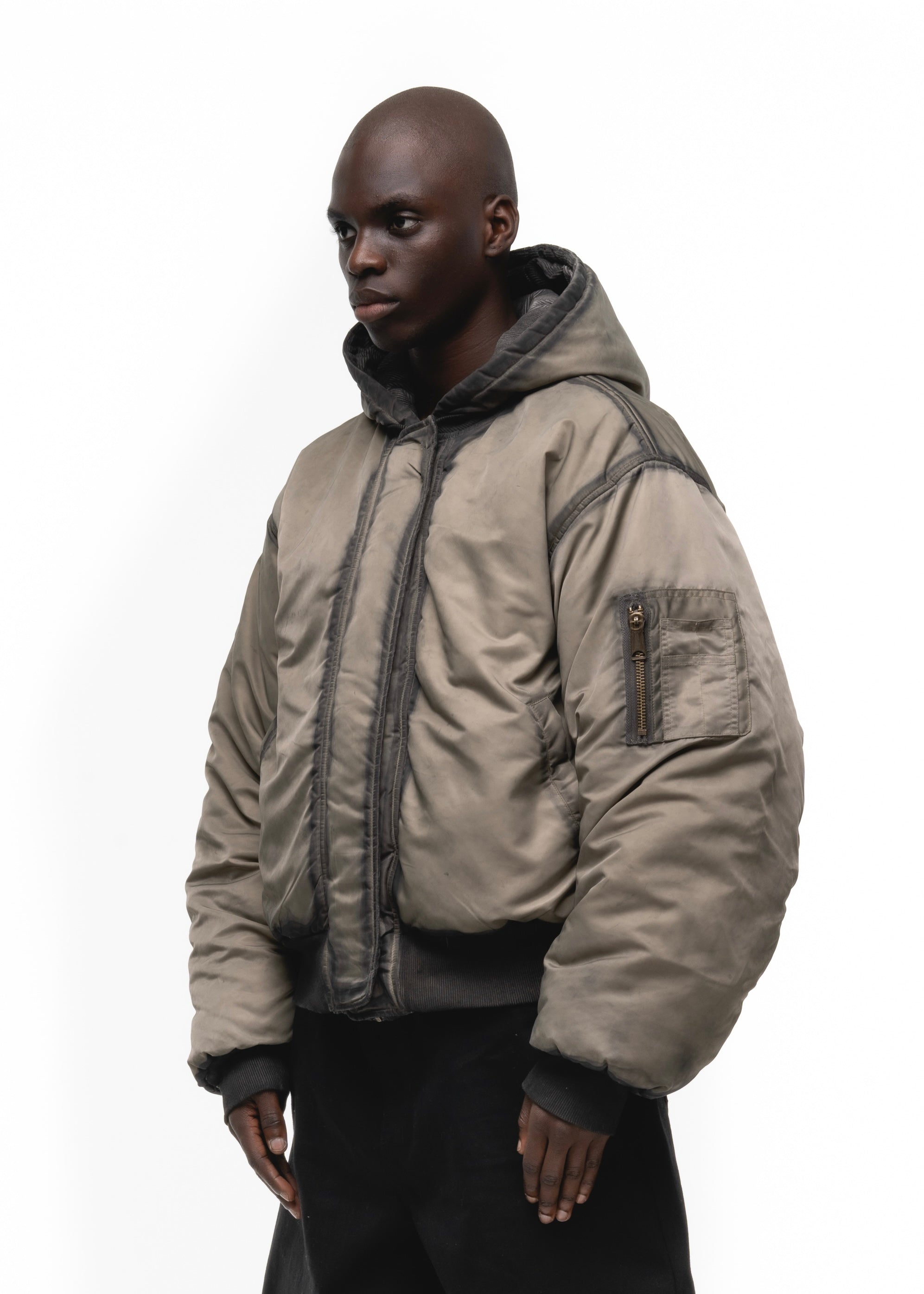 REVERSIBLE ONYX BOMBER JACKET BEIGE – NO/FAITH STUDIOS