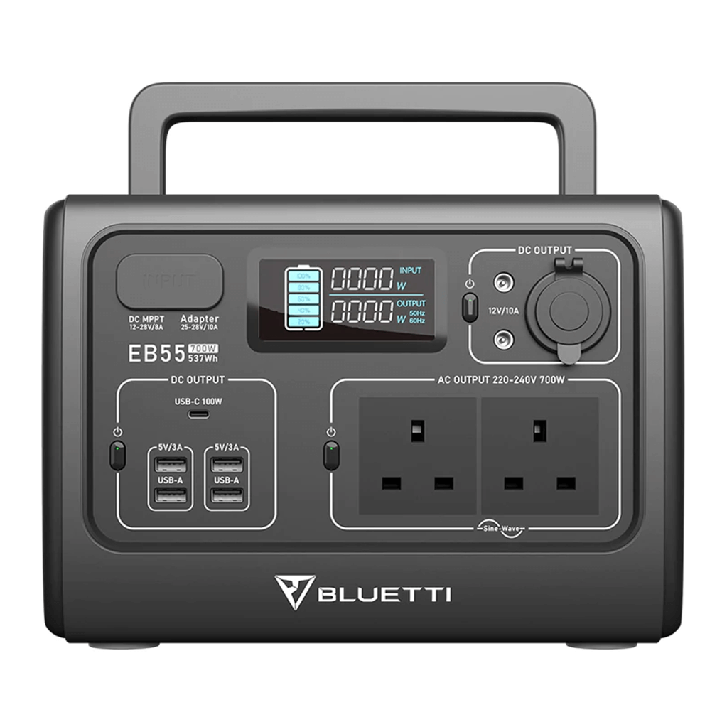 Bluetti EB55 Portable Power Station - 537Wh w. 700W Inverter