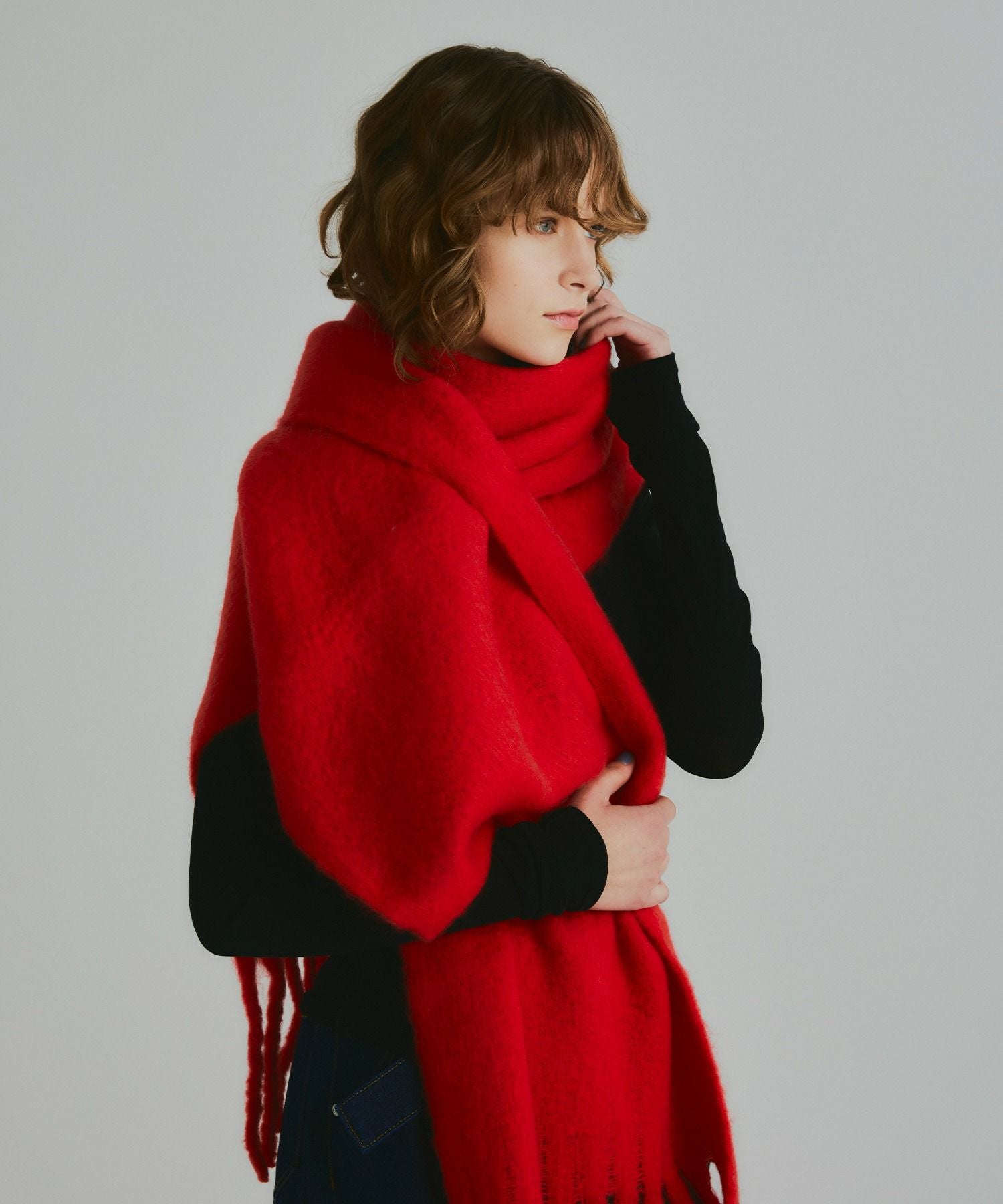 追加④】ボリュームフリンジマフラー*レッド*＜NMA-G25＞ | NOISE