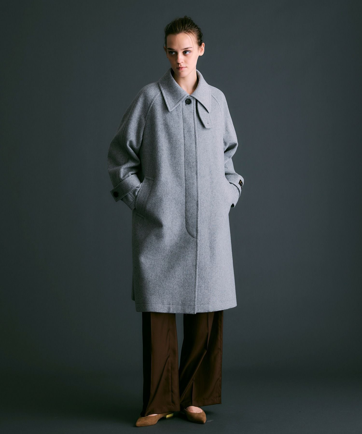 エクセレントビーバー 2WAYカラーコクーンコート*グレー*＜NMA4-LC75