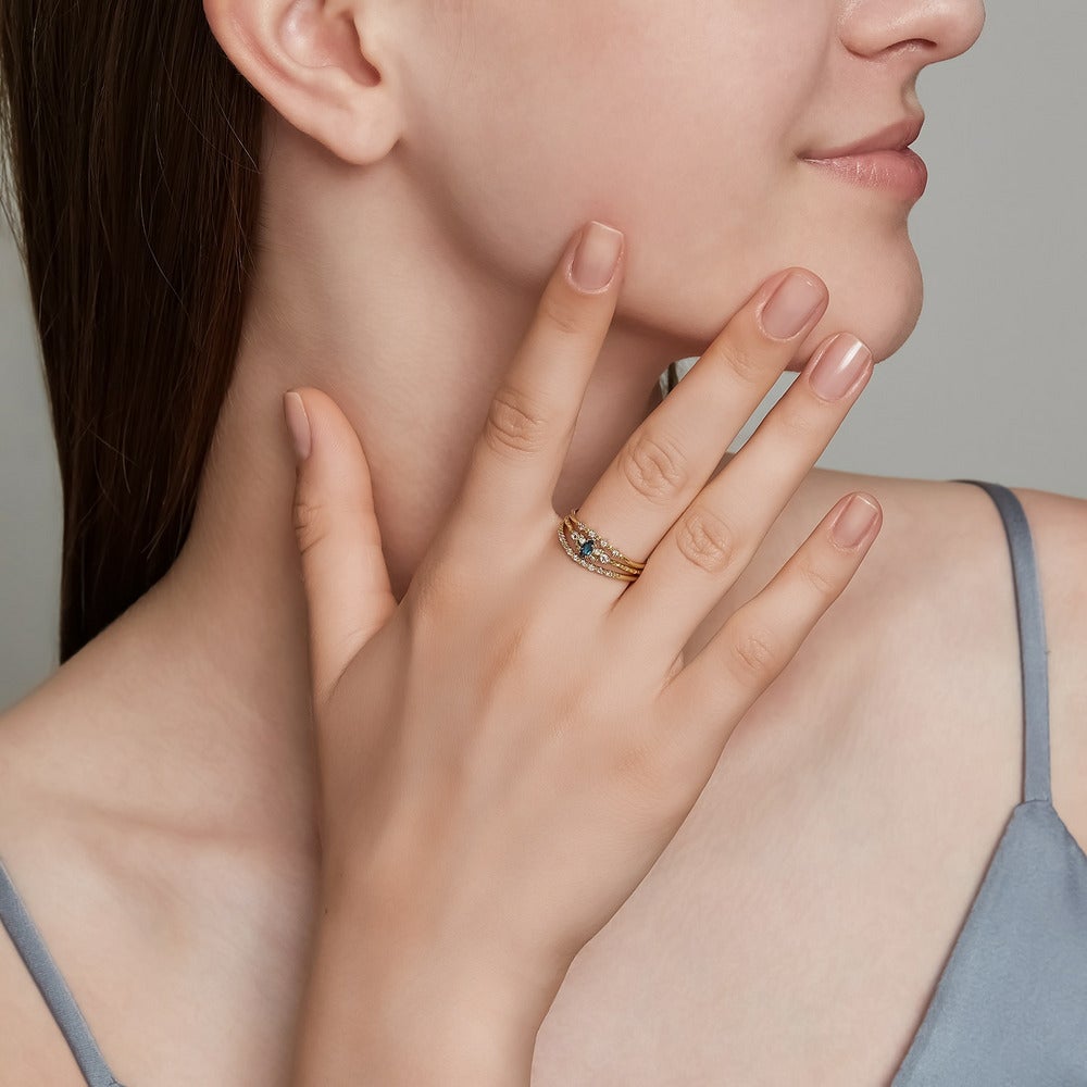 Pocket Ring】K10トパーズ／ダイヤモンドリング｜リング｜ノジェス