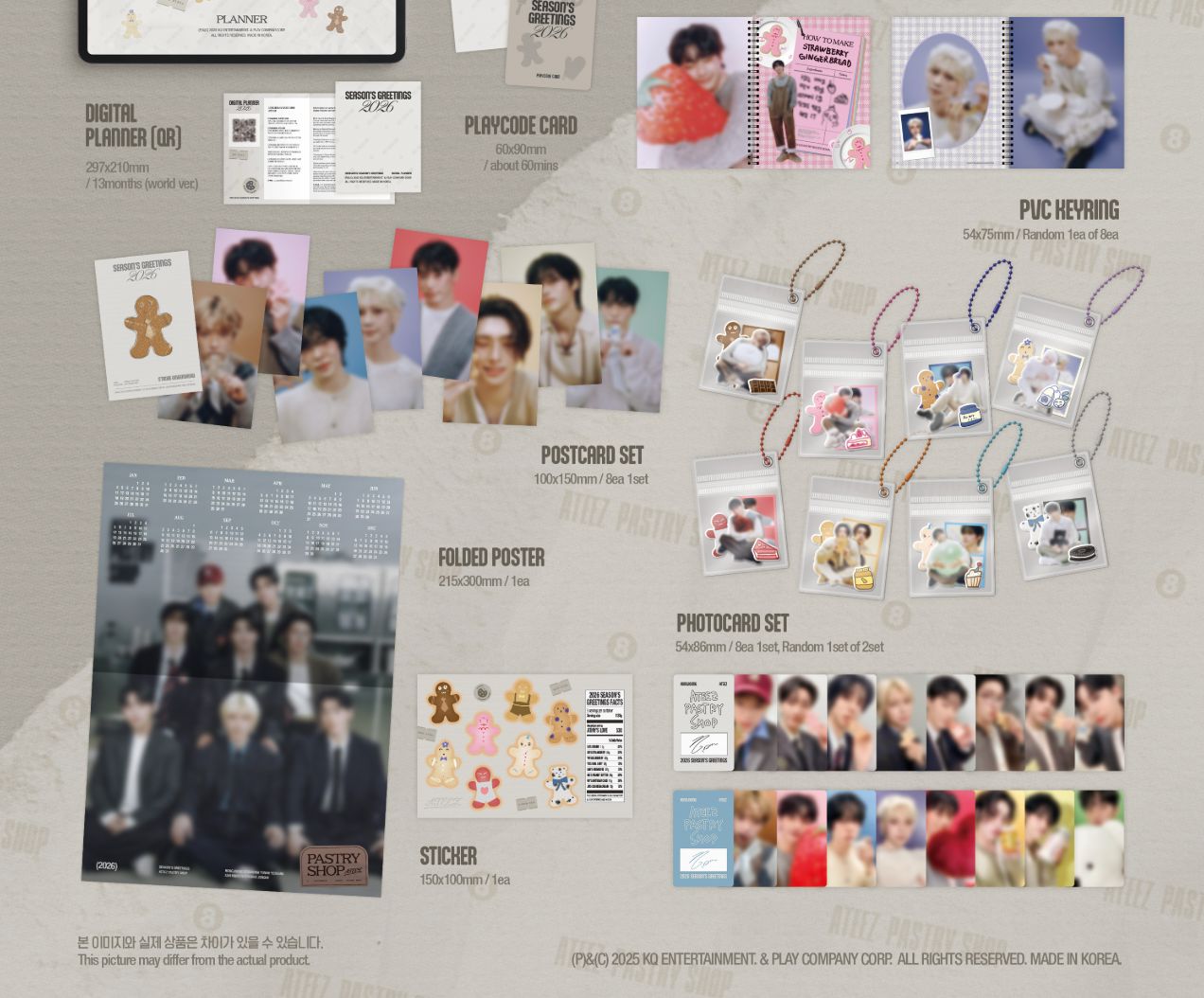 ATEEZ - 2026 SEASON'S GREETINGS (PASTRY SHOP) + Dear My Muse Photocard