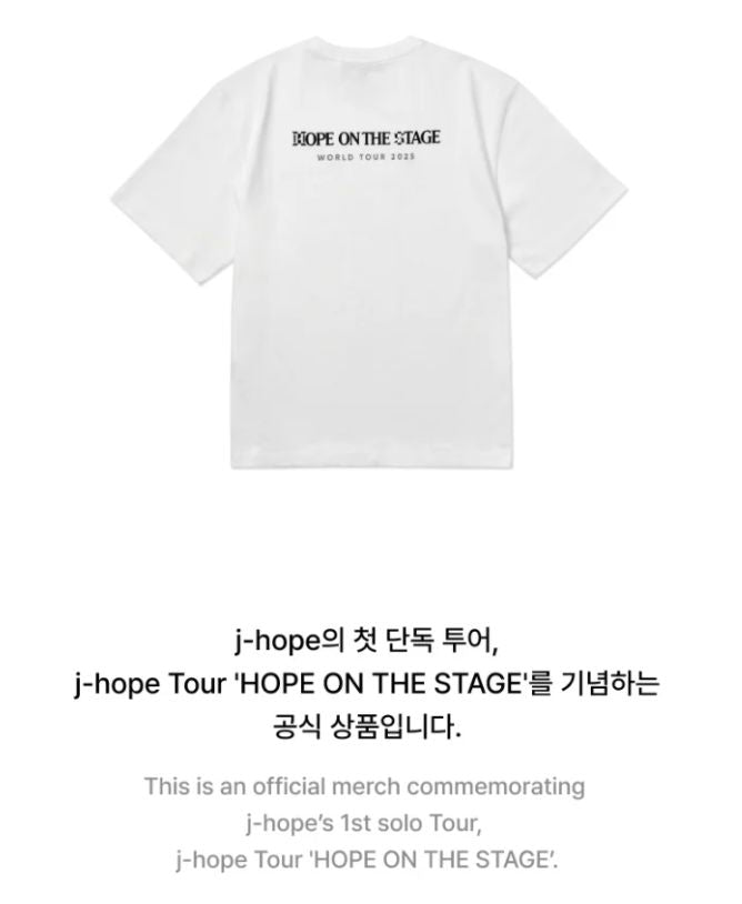 J-HOPE (BTS) - T-SHIRTS (J-HOPE TOUR 'HOPE ON THE STAGE' MD)