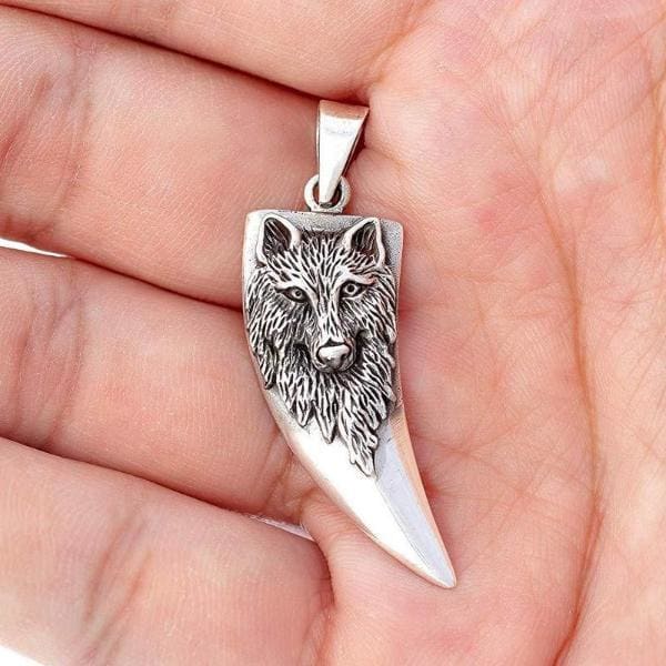 925 Sterling Silver Wolf Tooth Viking Necklace - Norse Spirit