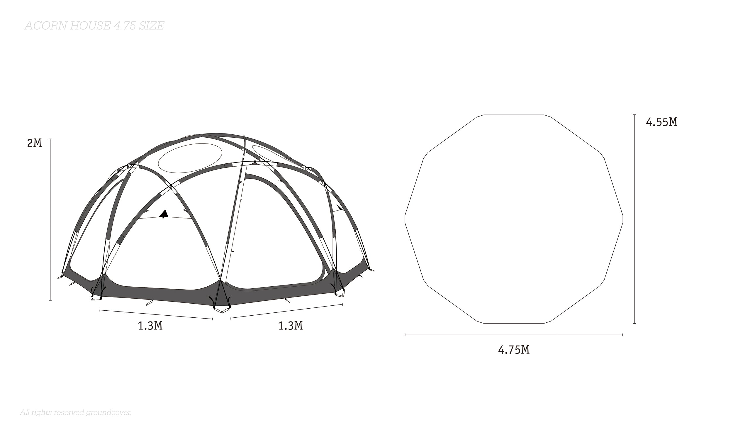 Groundcover ACORNHOUSE DOME 4.75 Base tent – Nothingblue