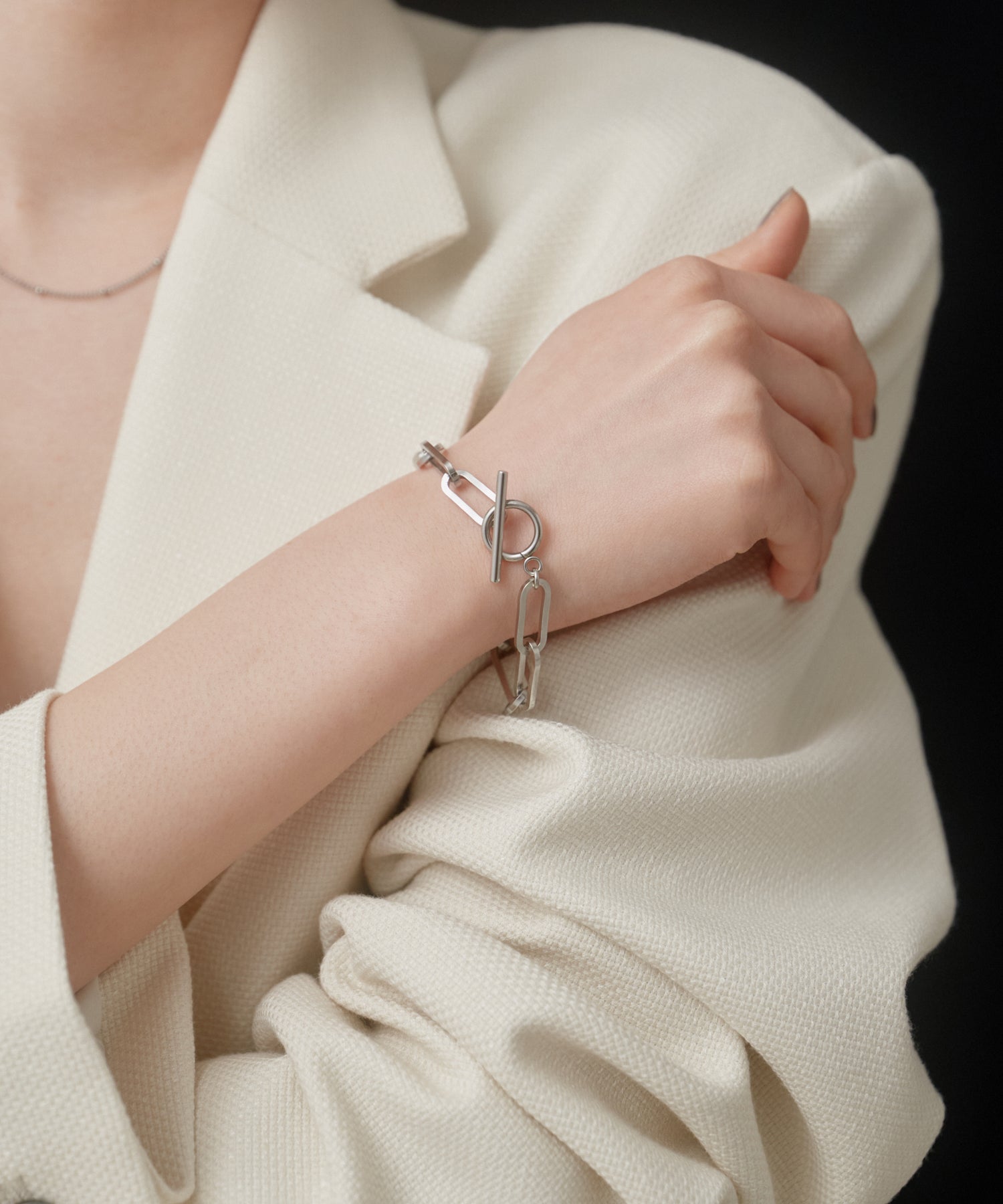 Mantel Oval Chain Bracelet［Stainless］ | 大人のブレスレット通販