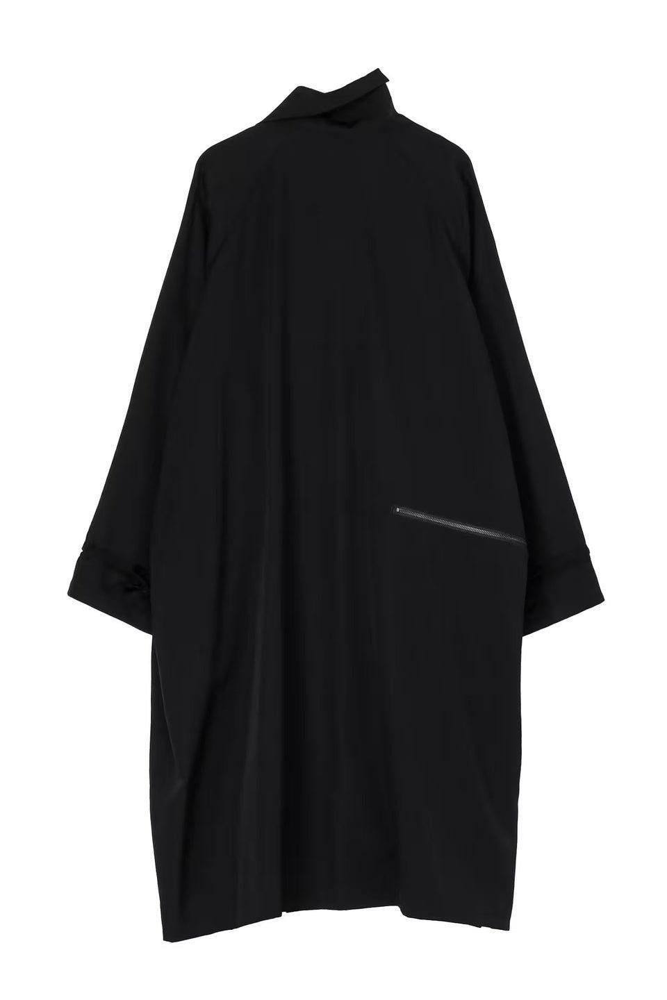 WOOL GABARDINE CROSS SHAPED ZIPPER COAT