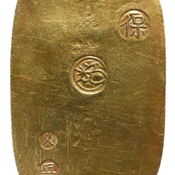 天保小判金 背刻印 久五 磨き 鑑定書付 084 – 野崎コイン