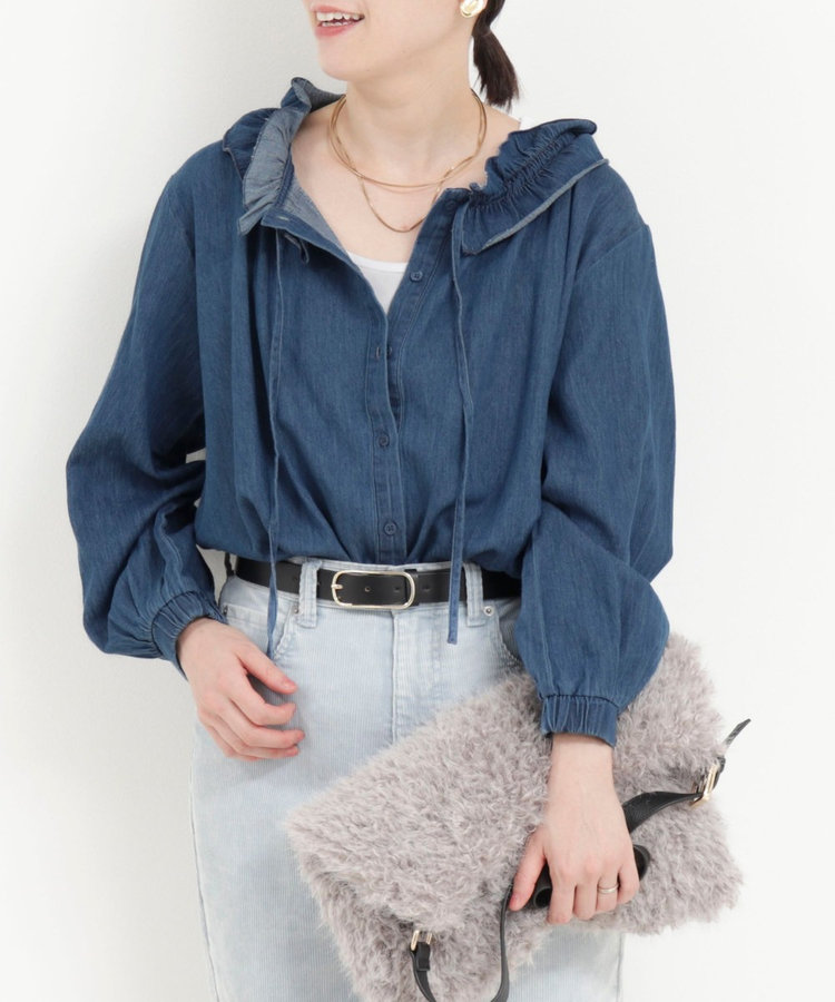 ライトデニムフリルブラウス（5-0807-5-01-012）｜MICO COULIER