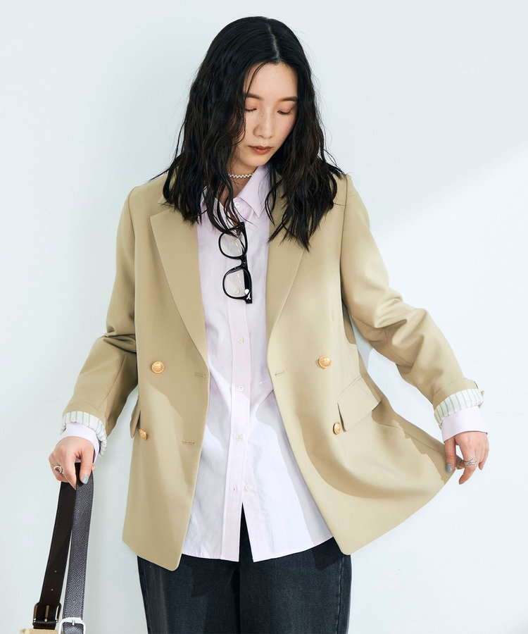 3サイズ展開/オンオフ使える】ダブルブレストジャケット（6-0310-1-25