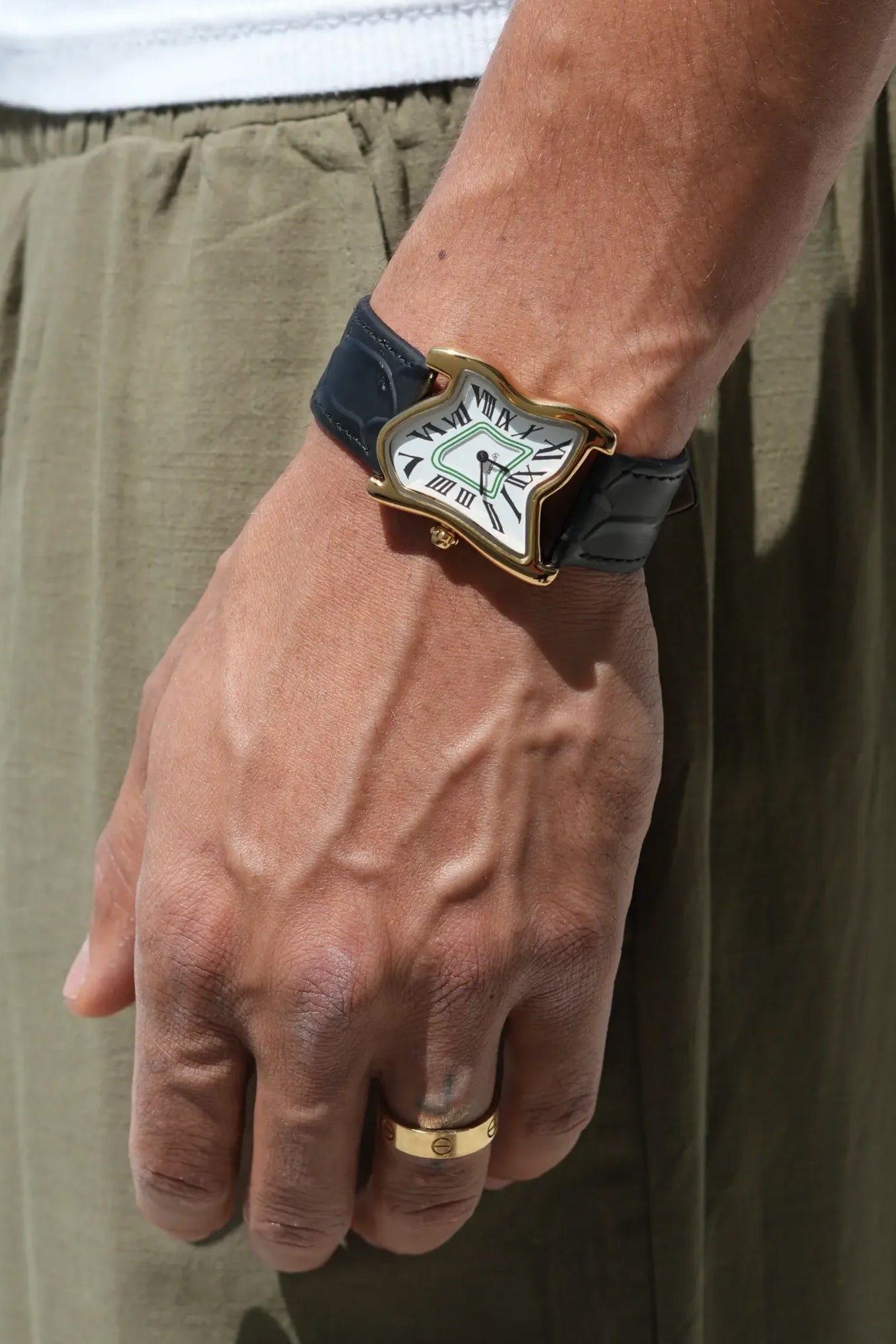 Laphont FW25 Square Melting Watch Large / Gold White Black - Nubian