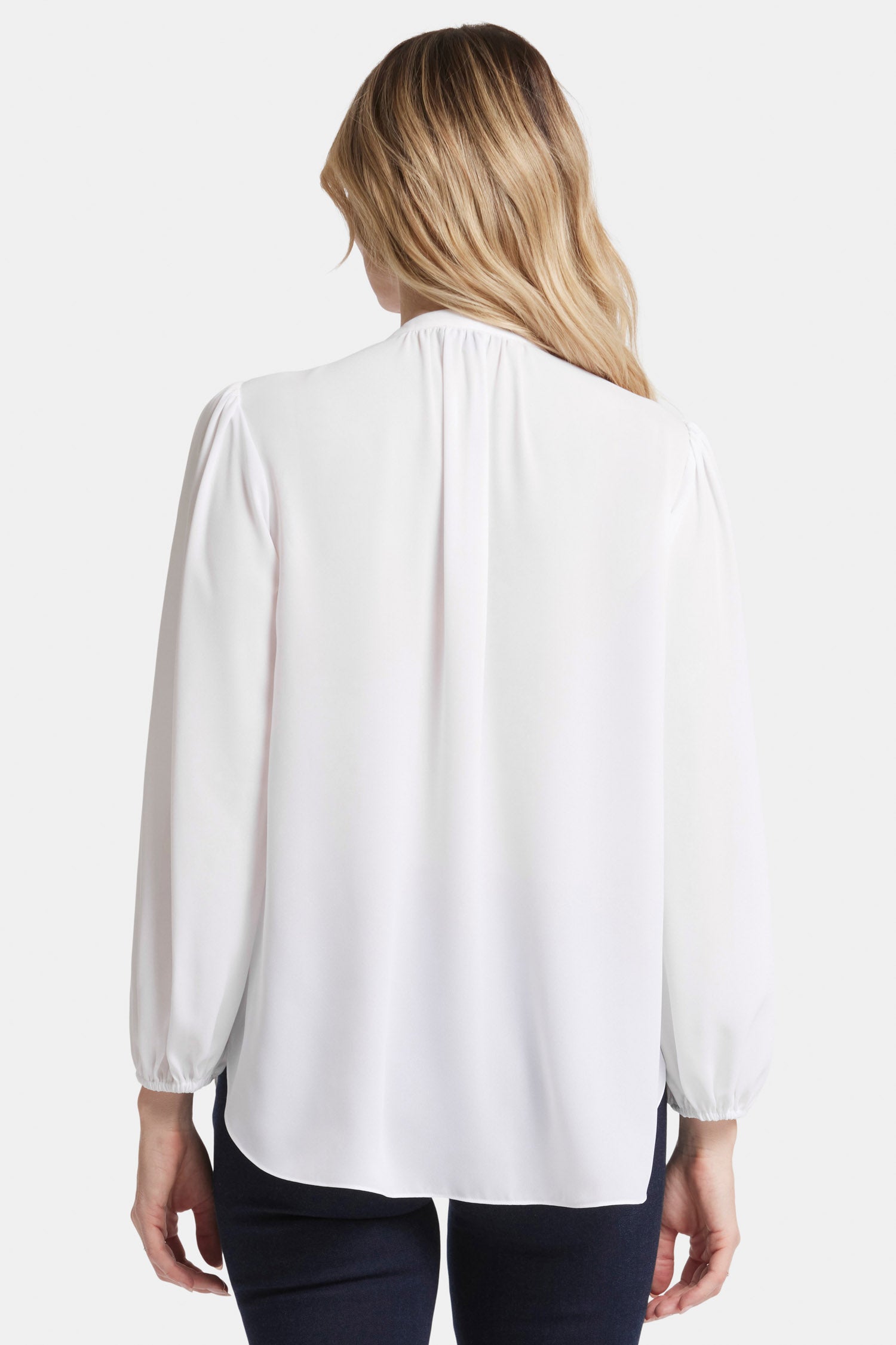 Puff Sleeve Popover Top - Optic White White | NYDJ