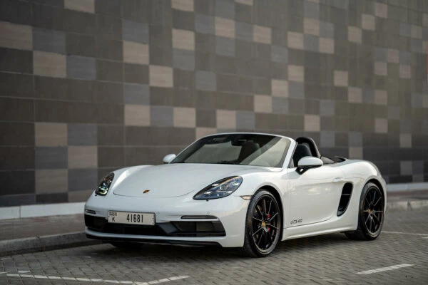 Rent Porsche Boxster GTS White in Dubai - Convertible - Octane.Rent