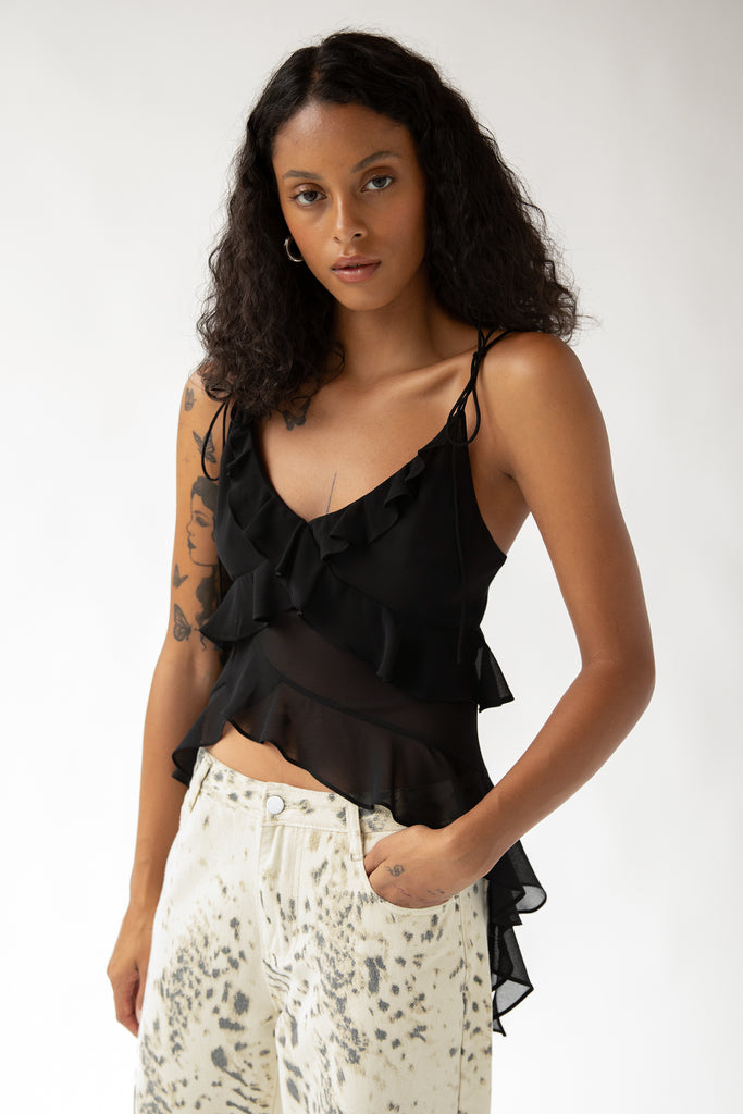 Ruffled Tank Top | OAK + FORT – OAK + FORT USA