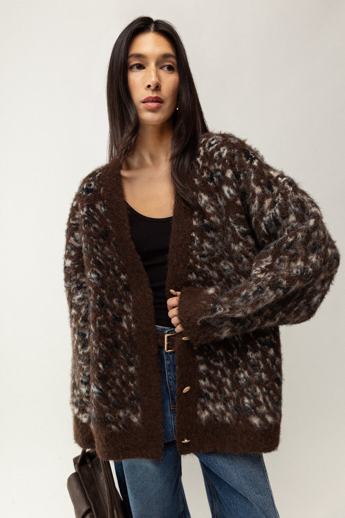 Oversized Leopard Print Cardigan | OAK + FORT – OAK + FORT USA