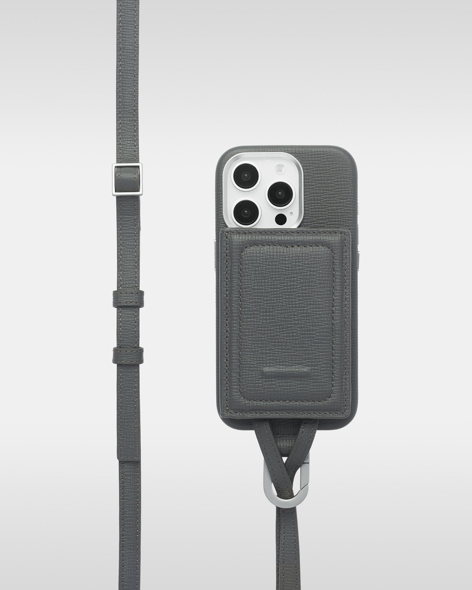 レザー製 iPhoneケース セット / 長さ調節可能 ストラップ付