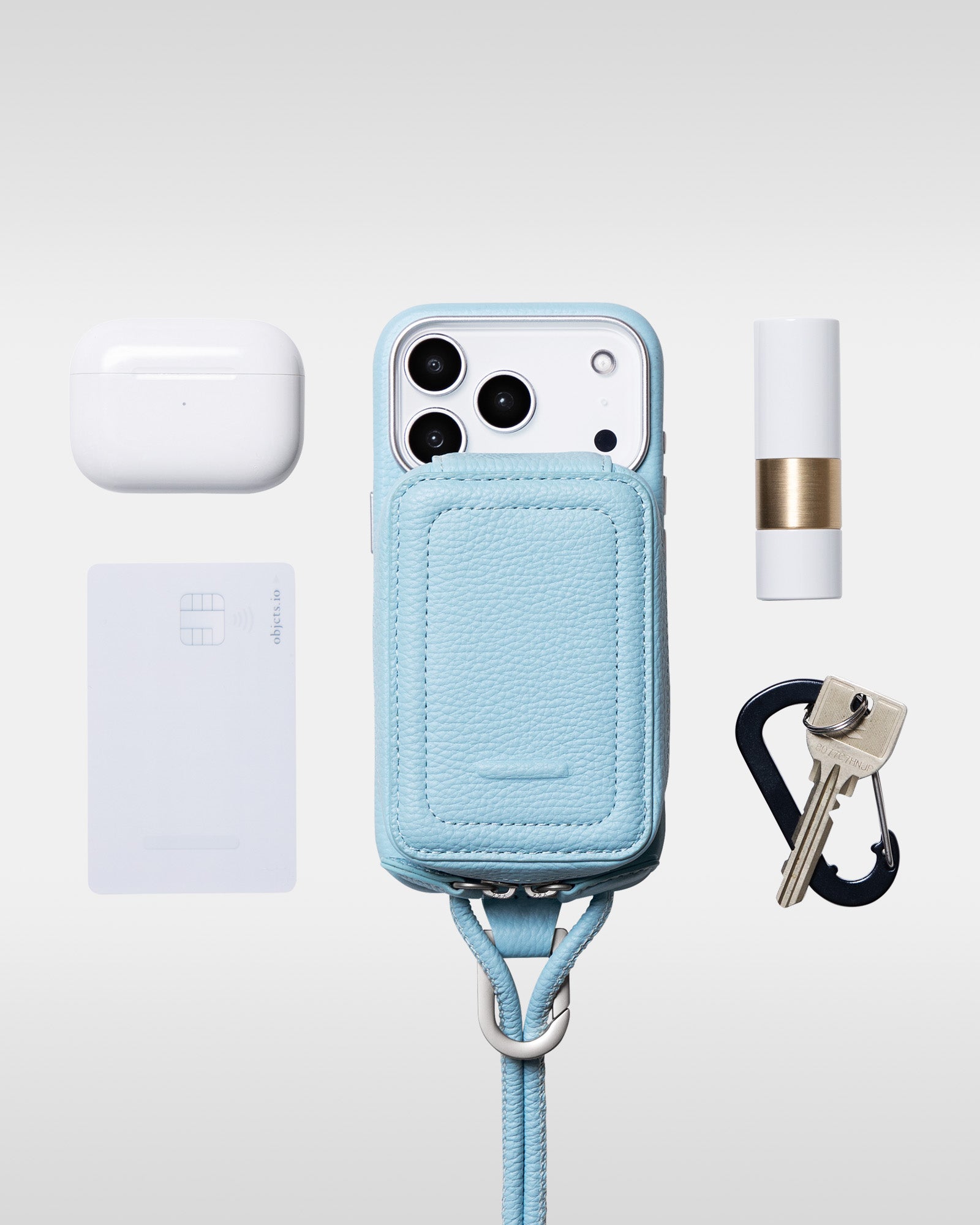 レザー製 iPhoneケース セット / ストラップ付スマホケース / スマホ