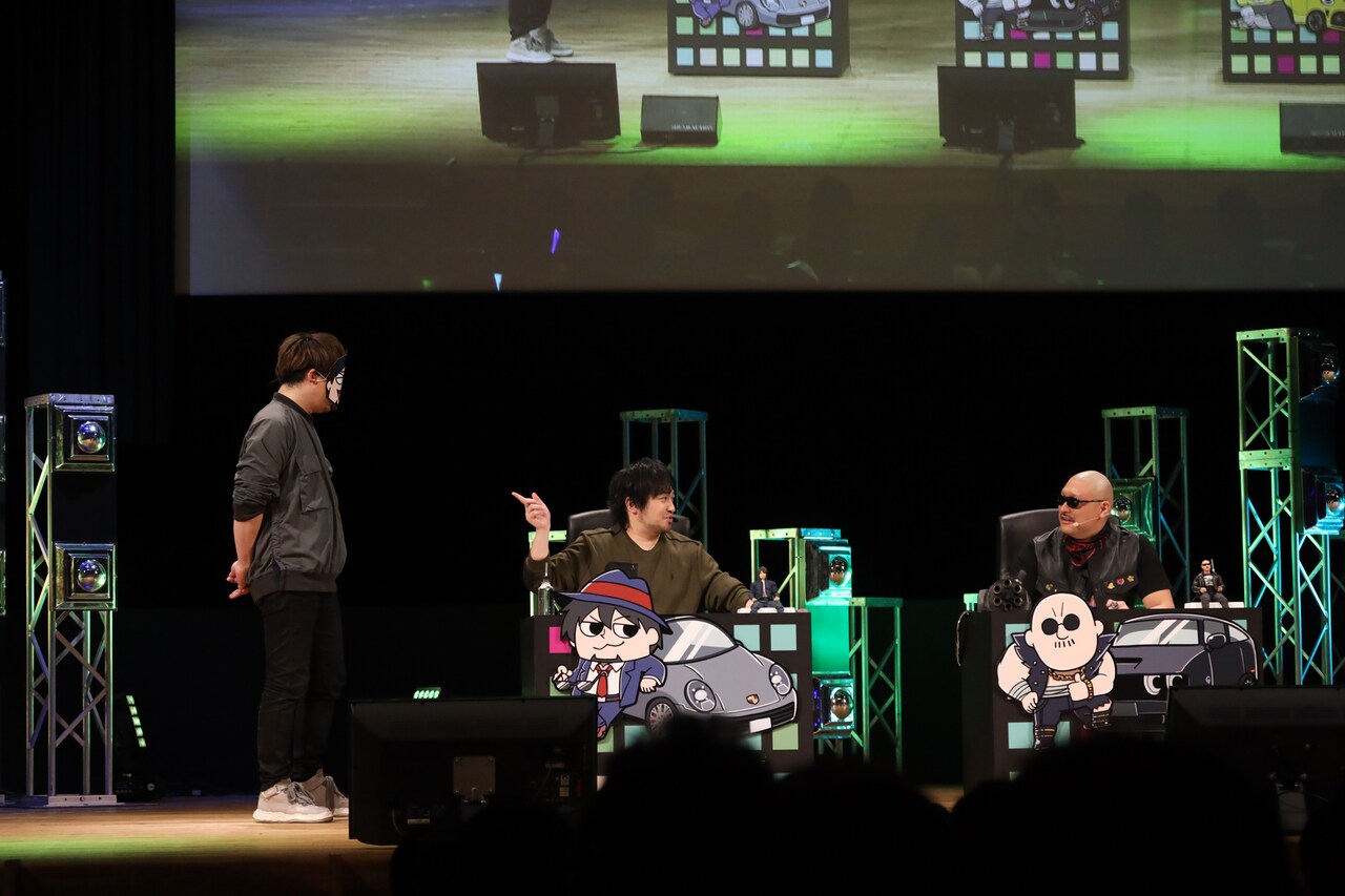 中村悠一（中央）に忍び寄るように現れたシークレットゲスト・安元洋貴