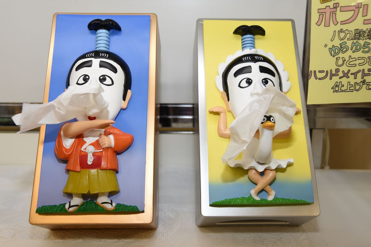 志村けんの大爆笑展（東京）」グッズ売り場の一部。 [画像ギャラリー