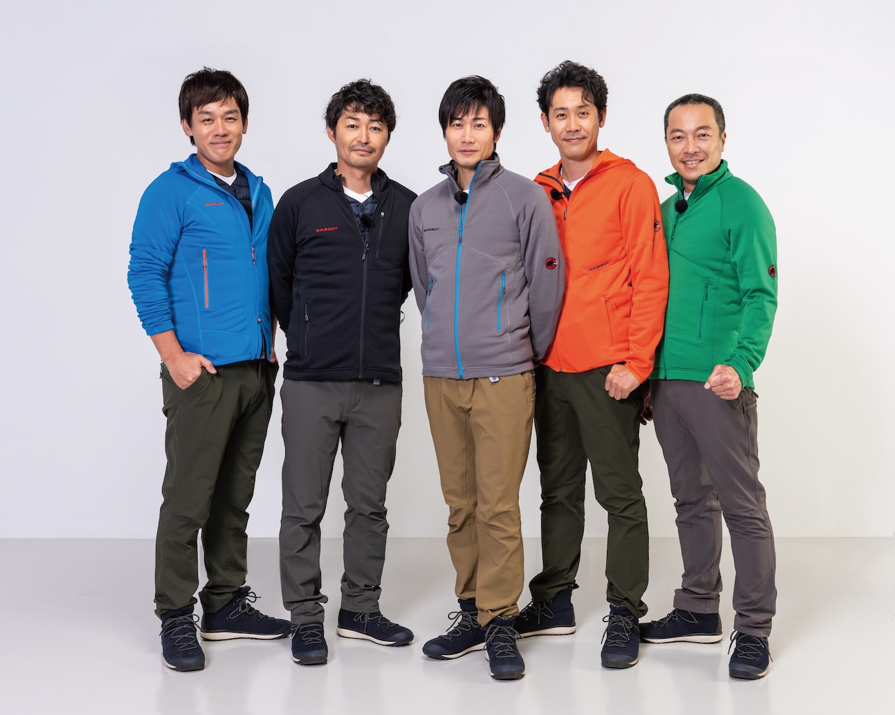 TEAM NACS。左から森崎博之、安田顕、戸次重幸、大泉洋、音尾琢真