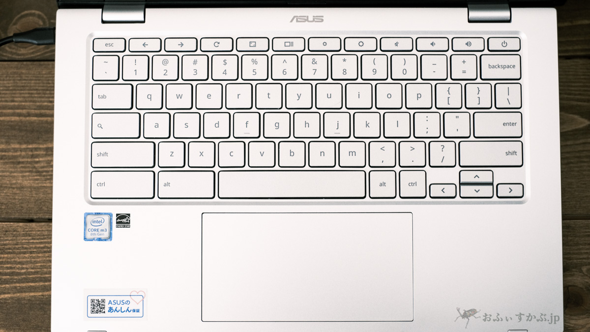 かぶ] ASUS Chromebook C425TAなどの英語キーボードモデルで「印字と
