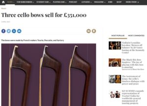 チェロの弓3本が、約6700万円 | office yamane