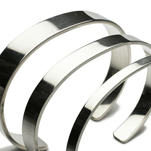 JBR080)平打ちFORGING（鍛造）バングルM-シルバー925/ブレスレット