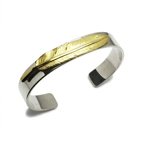 jam made ピースマーク 平打ち バングル イエローゴールド jam made