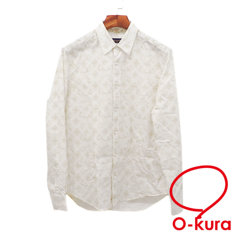 中古】 ルイ・ヴィトン Yシャツ メンズ ホワイト Lサイズ コットン LV