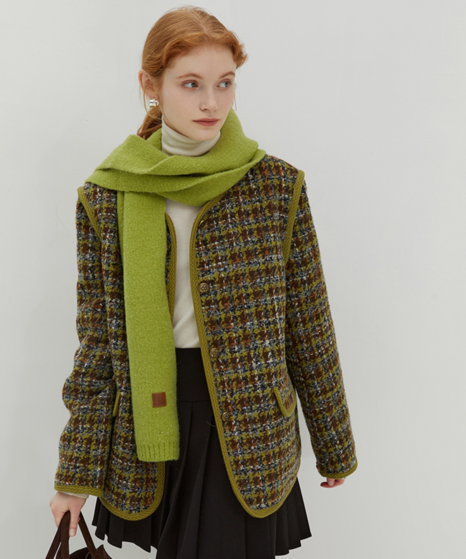 ツイードライトダウンジャケット FD22W217【Fano Studios