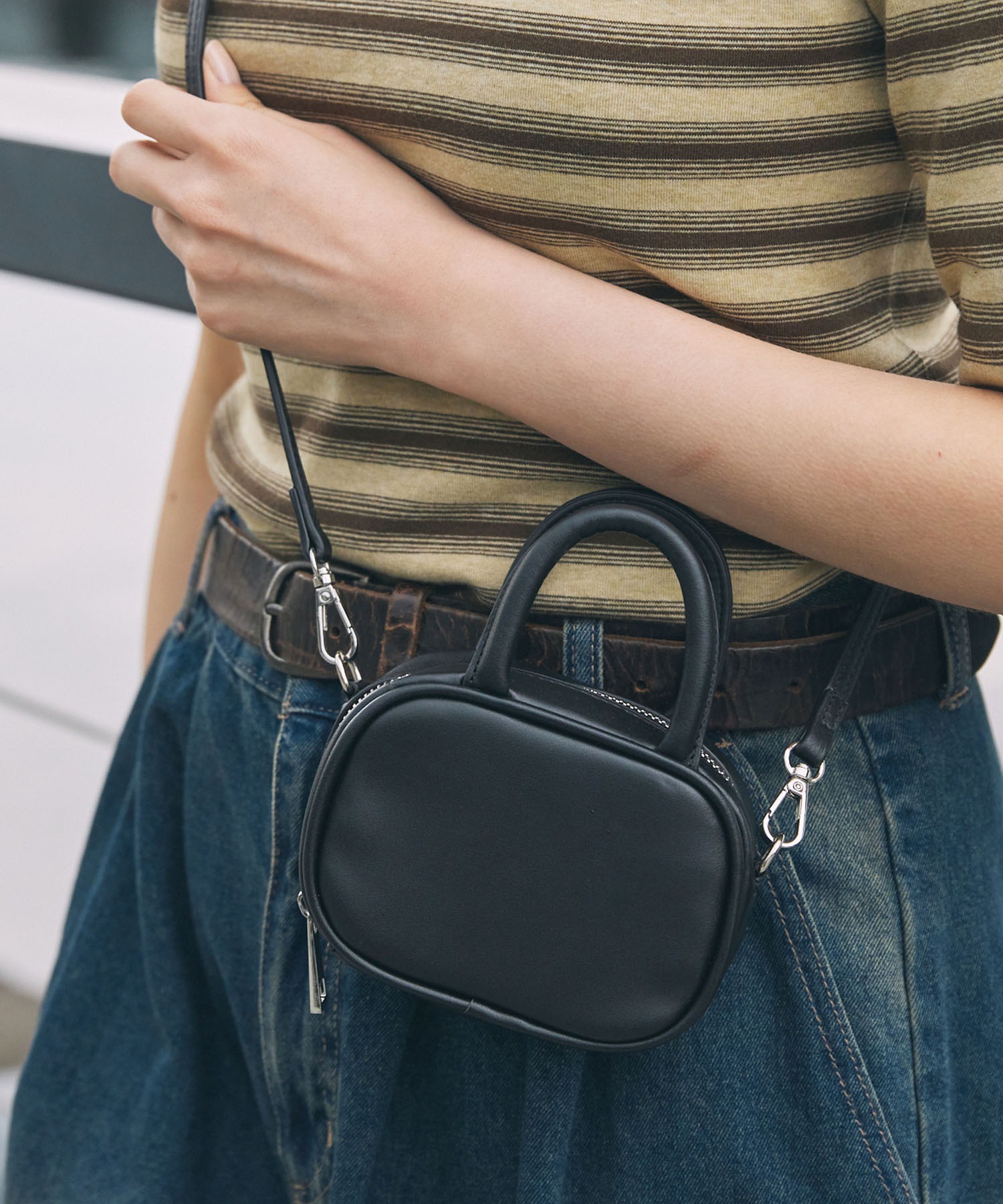 2WAY ミニボストン スクエア ショルダーバッグ MONO-MART LADY'S│MONO