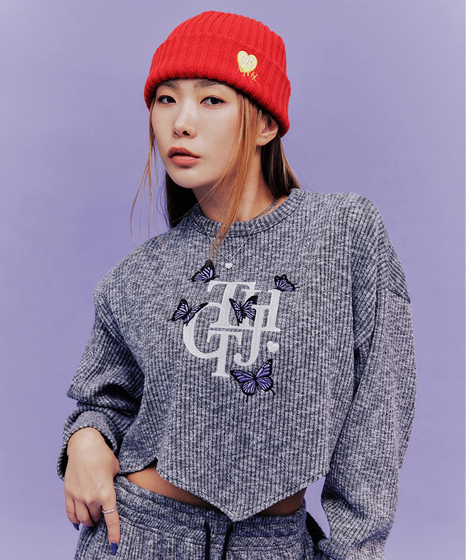 A'GEM/9 × .kom『HONE J X TARGETTO』HONEY HEART BEANIE/ハニーハート