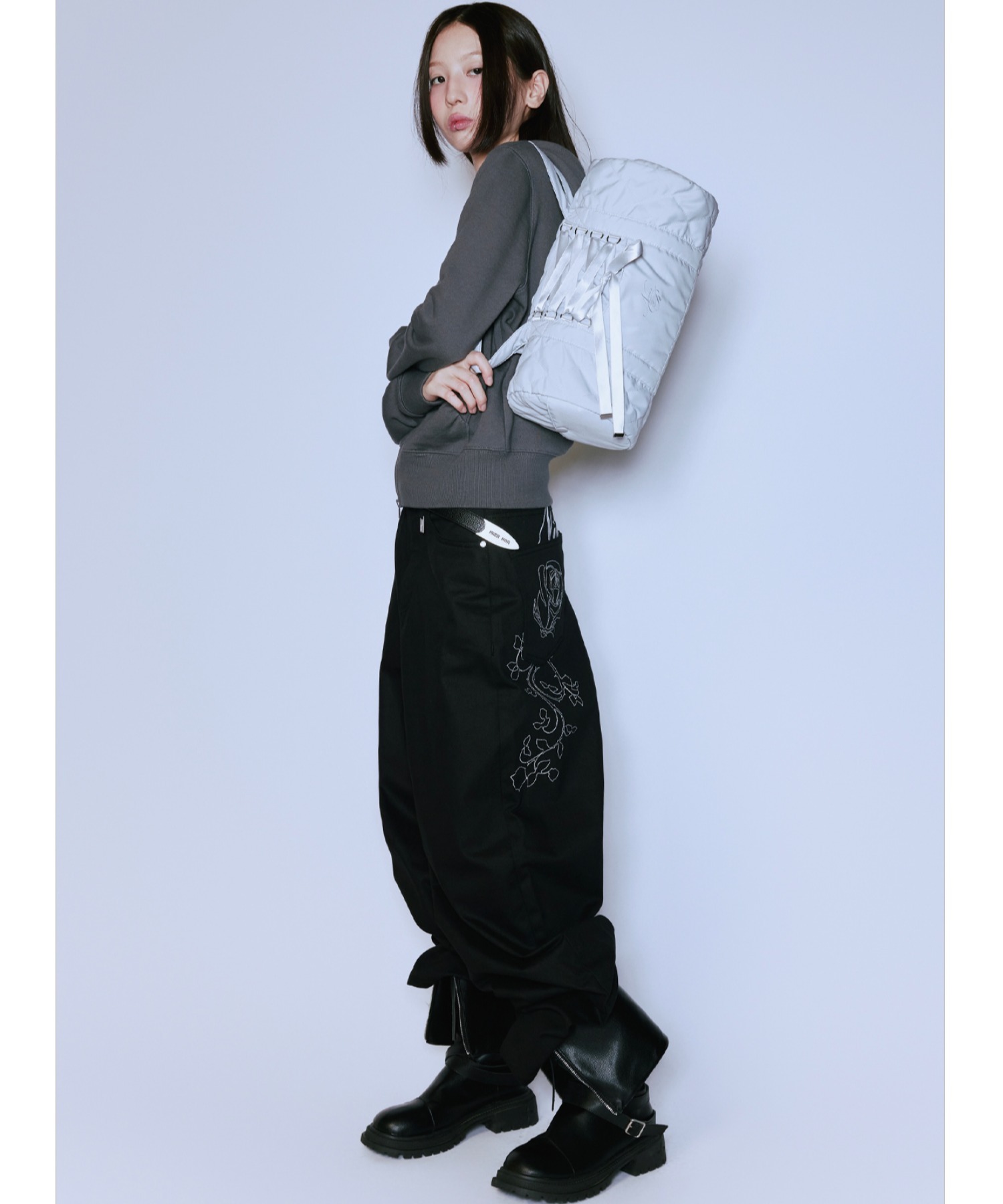 A'GEM/9 × .kom 『NIIER NOR/ニア ノア』 LACE-UP QUILTING DUFFEL BAG