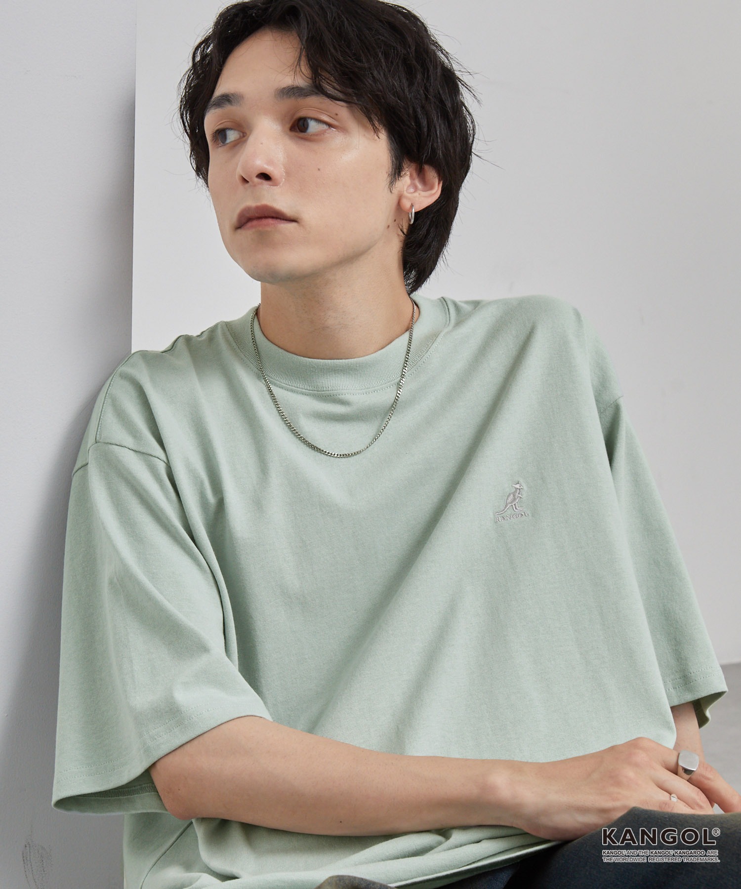 KANGOL/カンゴール 別注 ロゴ ワンポイント刺繍オーバーサイズ半袖T