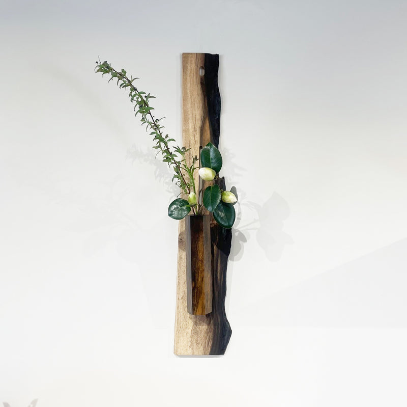 黒柿】掛花入 亀甲 – おかや木芸