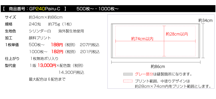 枠有り顔料プリントパイル地フェイスタオル コスト優先タオル 名入れ