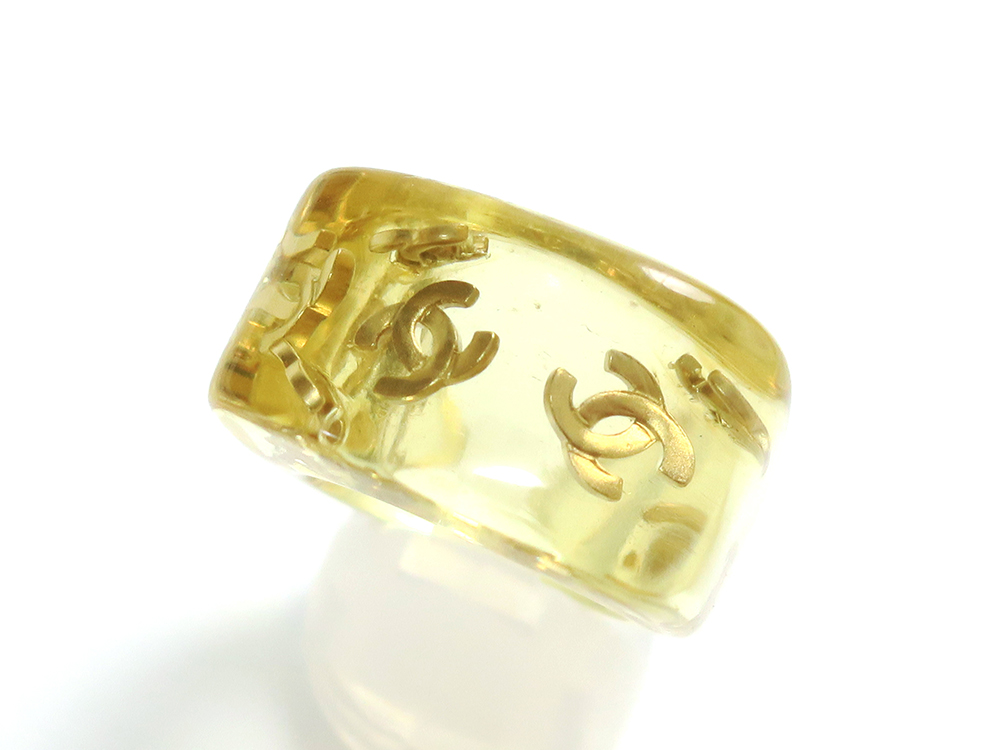 シャネル クリアゴールド プラスチック ココリング | 【オオクラヤ