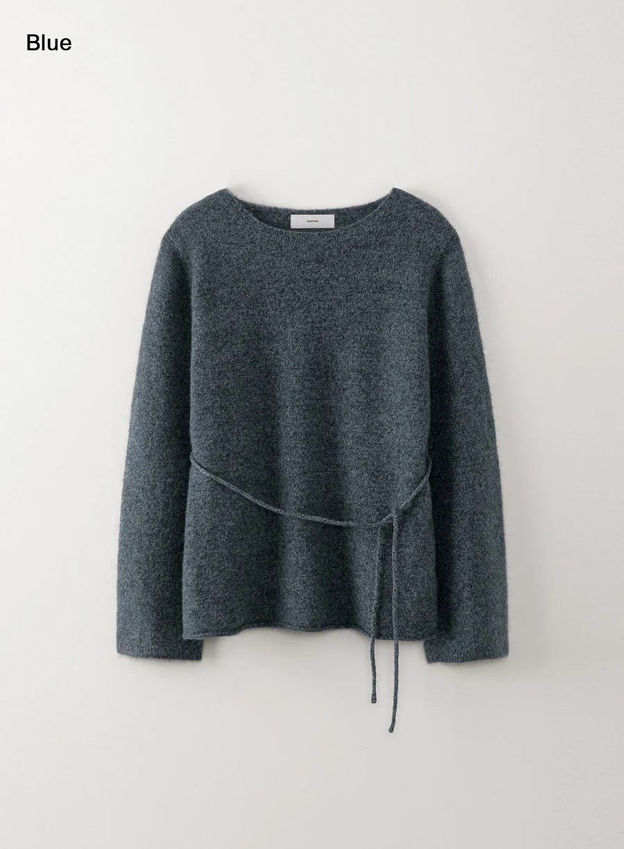 two tone belted knit | OHOTORO