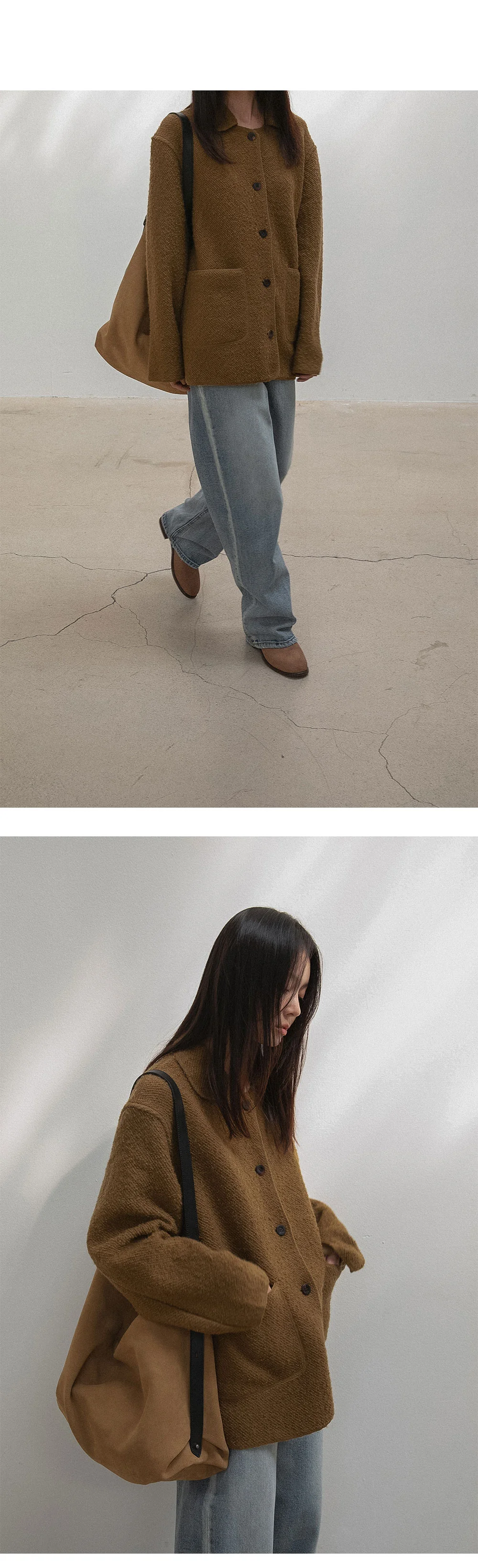 pocket alpaca jacket | OHOTORO