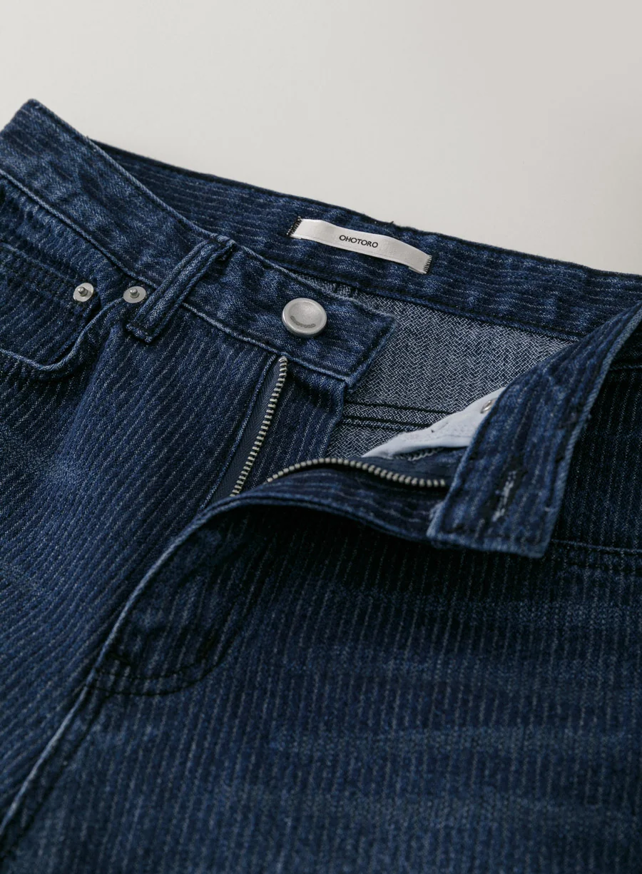vertical indigo jeans | OHOTORO