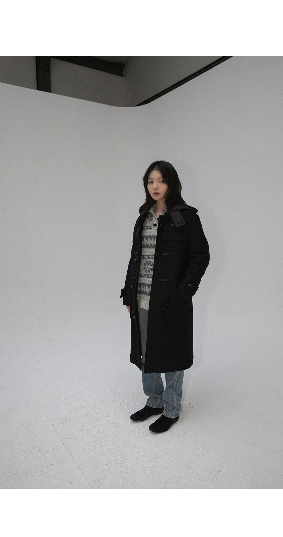 boucle duffle coat | OHOTORO