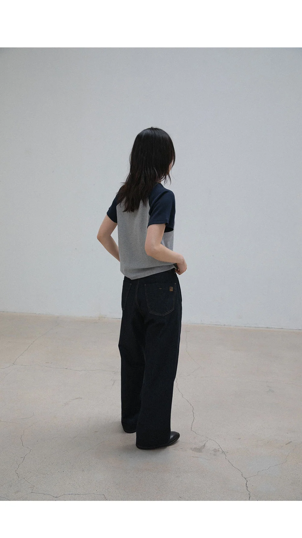 wide stitch jeans | OHOTORO