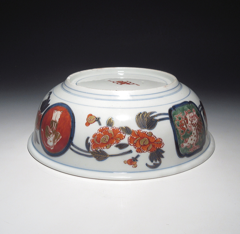 古伊万里 金襴手 唐獅子鳳凰人物文 鉢【元禄～享保】 ｜ 古陶磁 大林師友堂