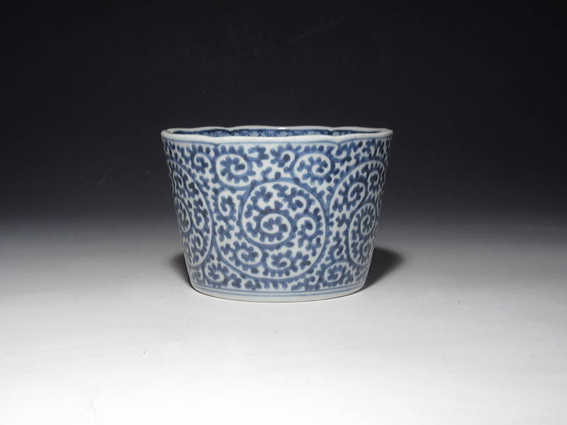 古伊万里 染付 蛸唐草文 大振りそば猪口【元禄～享保】 ｜ 古陶磁 大林