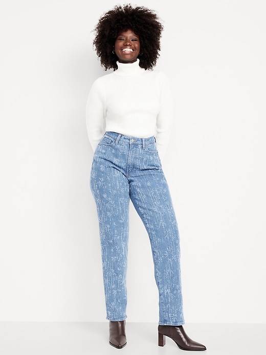 Curvy High-Waisted OG Loose Textured Jeans | Old Navy