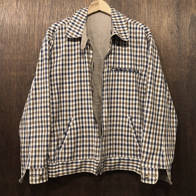 Aquascutum Club Check Tan Reversible Harrington Jacket Cotton 100