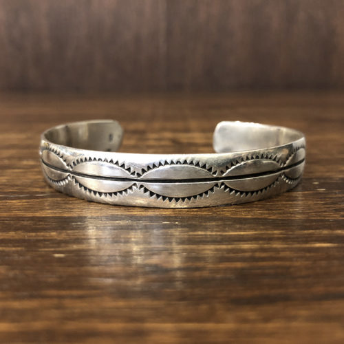 Native American Navajo Sun Rise Horizon Motif Silver 925 Cuff