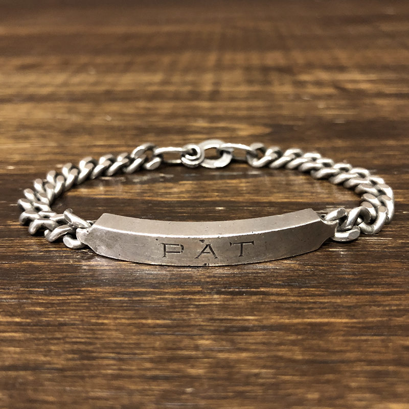 Vintage Silver ID Bracelet Early Vice Clasp End Sterling PAT